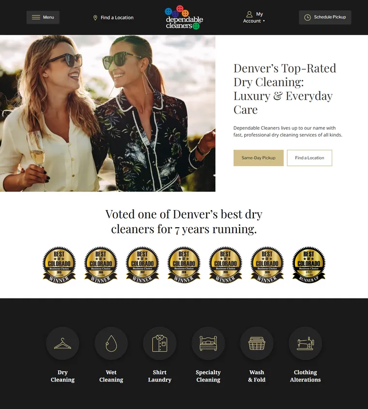 Dependable Cleaners homepage