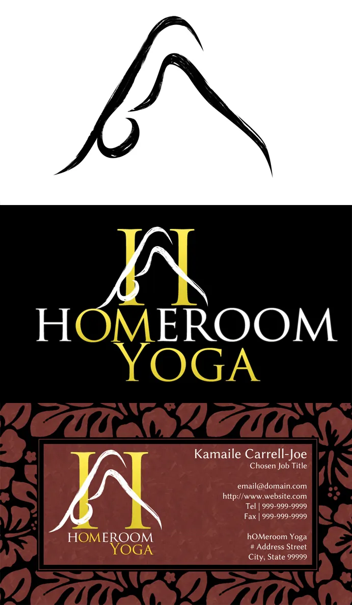 Homeroom Yoga logo and business card