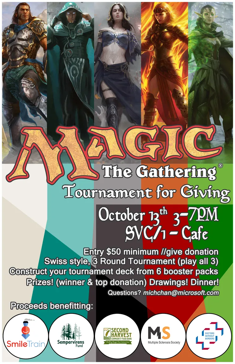 Magic: The Gathering tournament for giving poster