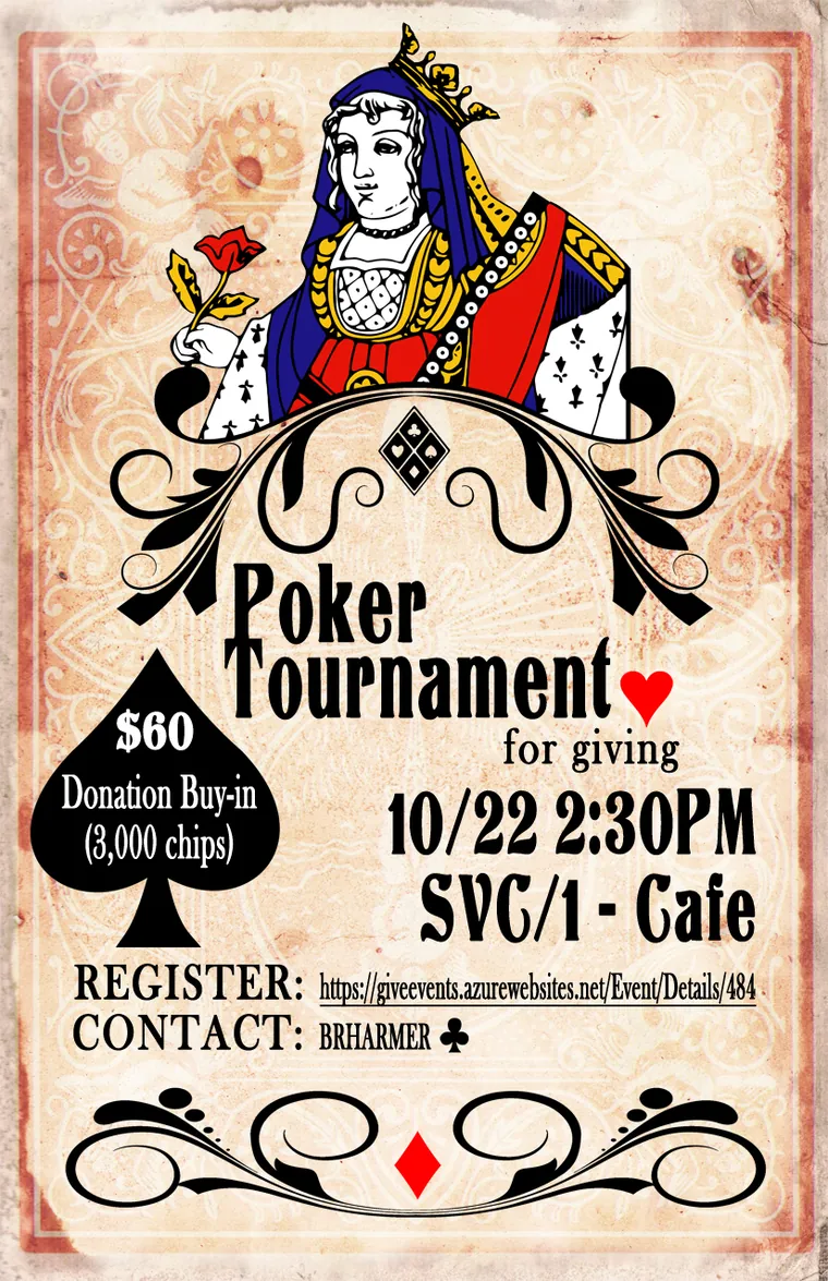 Poker Tournament for Giving poster