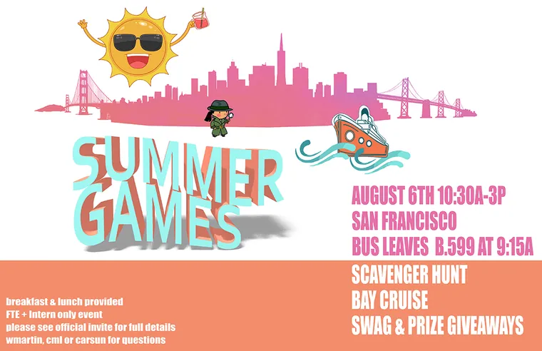 Summer Games event flyer for San Francisco